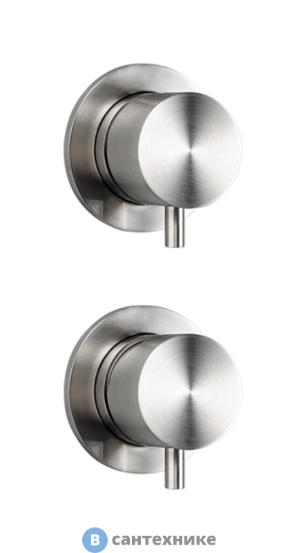 Смеситель CISAL Xion встраиваемый однорычажный для ванны/душа на 2 выхода, внешняя и внутренняя части в комплекте, нержавеющая сталь AISI 304 (XI000215D1)