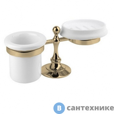 картинка Стакан Cezares OLIMP-STT-02-M и мыльница настольные, бронза