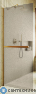 картинка Душевая перегородка в профиле MaybahGlass 1950*790 Стекло 8 мм Бронза матовая +Полотенцесушитель (MGD-728-3ш)