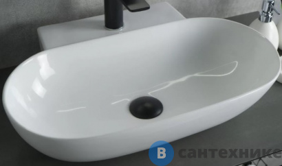 картинка Раковина GID-ceramic N9234 накладная, белый (560х390)