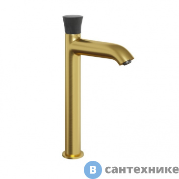 картинка Смеситель Paini 18PJ205PZLL Domus для раковины, без донного клапана высокий, матовое золото PVD