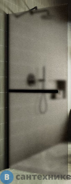 картинка Душевая перегородка в профиле MaybahGlass 1950*790 Стекло 8 мм Бронза матовая +Полотенцесушитель (MGD-728-6ш)