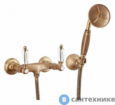 картинка Смеситель Cezares DIAMOND-D-02-Sw для душа бронза, ручки Swarovski