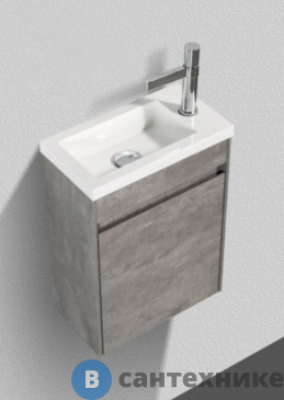 картинка Тумба под раковину BelBagno 40 см PIETRA MINI-400-1A-SO-SCM-R подвесная с одной дверкой Stucco Cemento