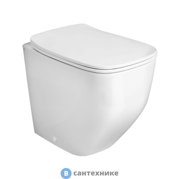 Унитаз пристаной AXA White Jam 3312601 BTW 520х340 мм, безободковый, White Glossy, без сиденья