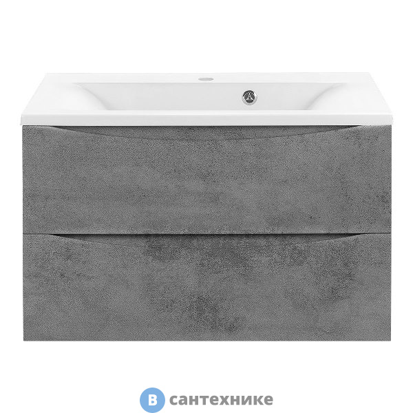 Тумба под раковину Vincea Mia 800 подвесная, 2 выкатных ящика soft close, Beton (VMC-2MA800BT)