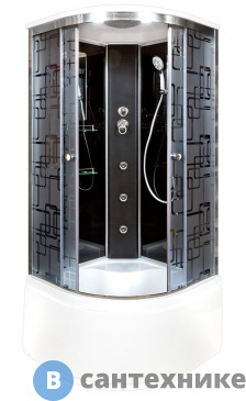 картинка Душевая кабина Deto BM4510 с гидромассажем Black (100х100х220 см)