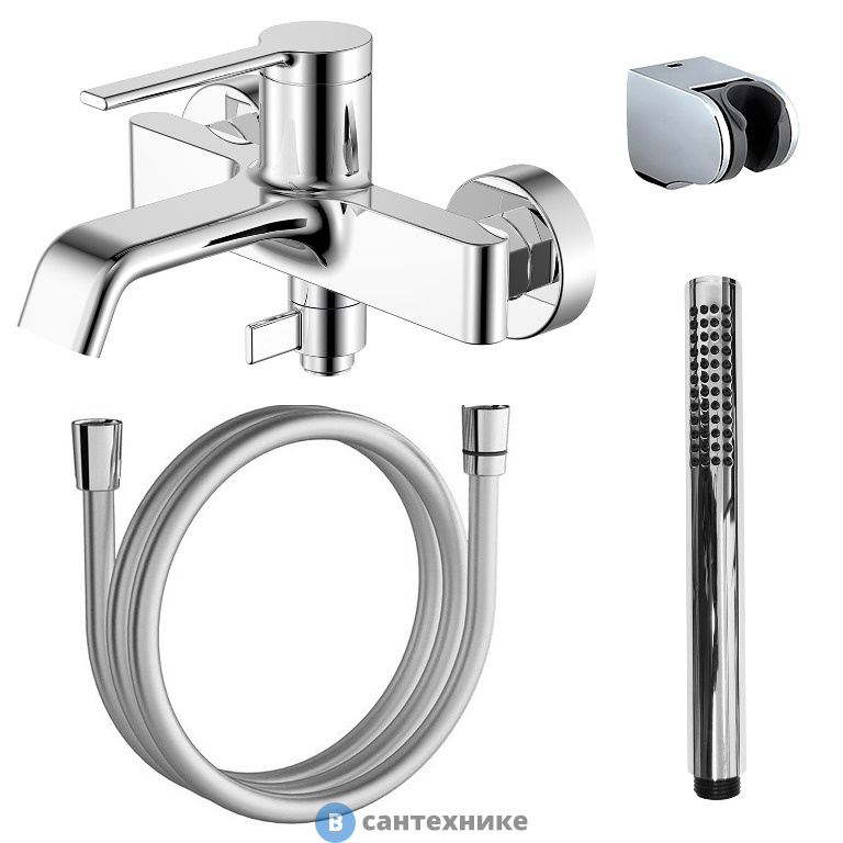 Смеситель AZARIO VINCENTE AZ-VRZ238326C для ванны и душа с полным душевым набором, хром