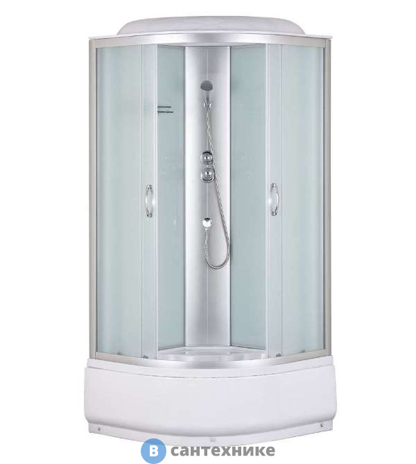 Душевая кабина Taliente TA-9090M мат. секло, белые зад. стенки, 90*90*215 см, поддон 40 см