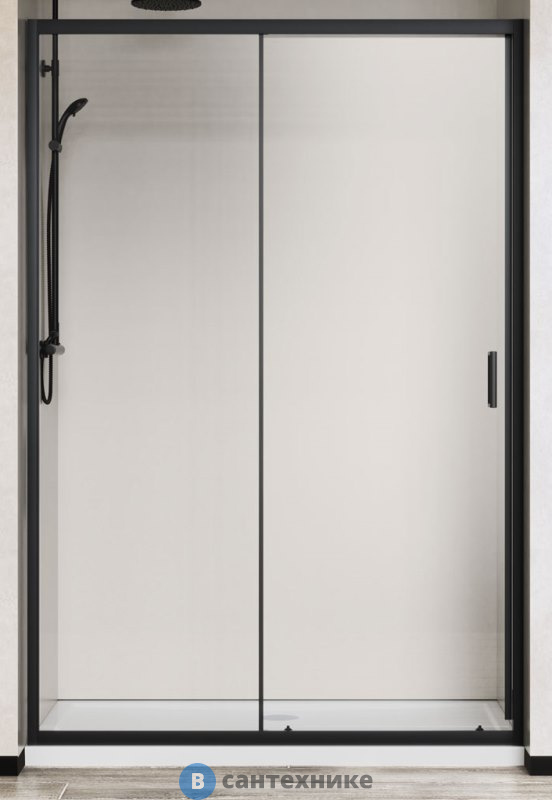 Душевая дверь Vincea City VDS-5CT110CLB, 1100, черный, стекло прозрачное