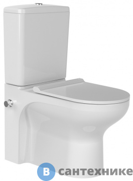 картинка Унитаз с бачком Bien VENUS безободковый со встр. смесителем с сиденьем микролифт (VNKD064N1VE0W3000 +ORRS04101VDAW3000 +YRSIT0310102 +VTMU11W3W3HB +YTEM91SM000)