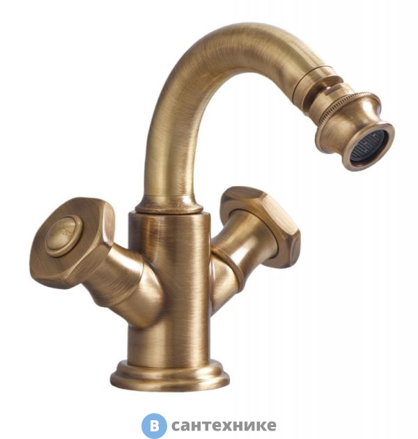 Смеситель Cezares APHRODITE-BS2-02-S1 для биде с донным клапаном, бронза, ручки Бронза