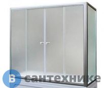 Шторка для ванны 1MarKa 140х140 TS (хром, прозрач) (У67763)