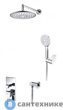 картинка Встраиваемый комплект WasserKRAFT A14130 для душа с верхней душевой насадкой и лейкой латунь