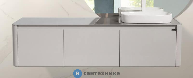 Тумба с раковиной Black&White U915.1600R Blum металлический ящик (1594x545x400)