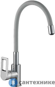 картинка Смеситель Rossinka Silvermix Z35-35U-Gray для кухни, хром/серый