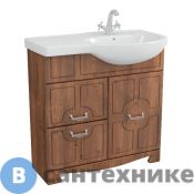 Тумба под раковину Merkana Пиллау 82, с/2ящ, ум. Коралл 82 левый, корзина, темный янтарь (1-139-025-KR82)