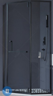 картинка Душевой уголок RGW HO-084B чёрный/прозрачное/8 мм 100*100*195 (350608400-14) без поддона