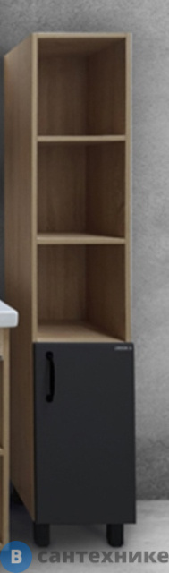 Пенал Grossman ФЛАЙ-30 пр. дуб сонома/серый напольный