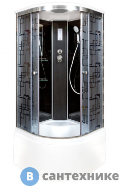 картинка Душевая кабина Deto BM4590 с электрикой Black (90х90х220 см)