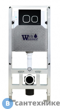 картинка Инсталляция WELTWASSER WW AMBERG 506 ST BL для унитаза, чёрная клавиша