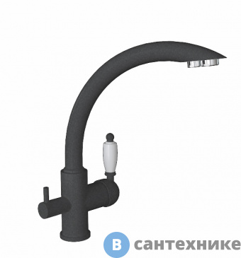 картинка Смеситель FLORENTINA ШАЛЕ FL чёрный для кухни (333.25H.2113.102)