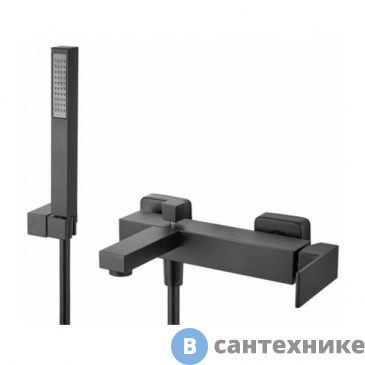 картинка Смеситель M&Z LRN00503 Lauren для для ванны с душевым гарнитуром, чёрный матовый