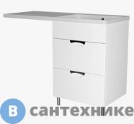 Тумба под раковину Ирлен ЛОТОС 57х75х48 с 2 выд. ящ. под стир. машину (под ум. Kamilla-120) /138739/