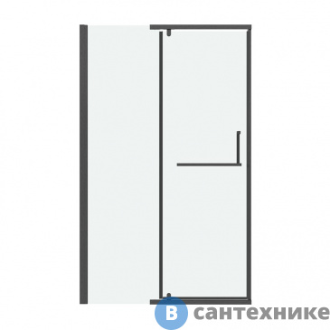 картинка Дверь в нишу Grossman Pragma 100.K33.03.110.42.00 (110*195) графит сатин, стекло прозрачное