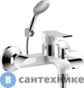 Смеситель Rossinka Silvermix W35-31 для ванны с коротким изливом, хром/бел