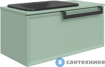 картинка Тумба с раковиной Belinza Enrika 100 зеленая (572965)