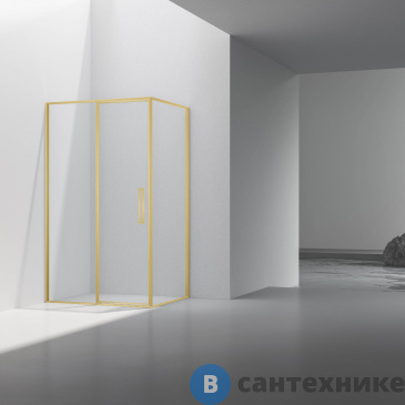 картинка Душевой уголок Vincea Slim 8mm VSR-4SLP9012CLG, 1200*900, брашированное золото, стекло прозрачное
