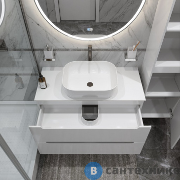 картинка Тумба BelBagno со столешницей и накладной раковиной подвесная ETNA 100 BelBagno, etna100bl-kepbo-1302-set