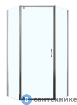 картинка Душевое ограждениe AZARIO DALLAS 112P 90*90*200 хром, 5 мм прозрачное стекло (AZ-112P 90*90), без поддона
