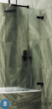 картинка Шторка для ванны поворотная на петлях MaybahGlass 1400*705 Стекло 6 мм Сатин (MGV-655-6)