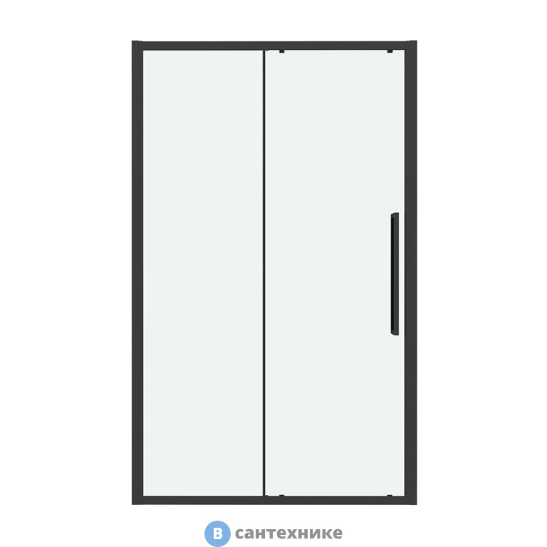 Дверь в нишу Grossman Cosmo 100.K33.02.130.21.00 (130*195) черный матовый, стекло прозрачное