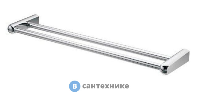 Штанга для полотенец WasserKRAFT Berkel K-6840 двойная металл, хромоникелевое покрытие
