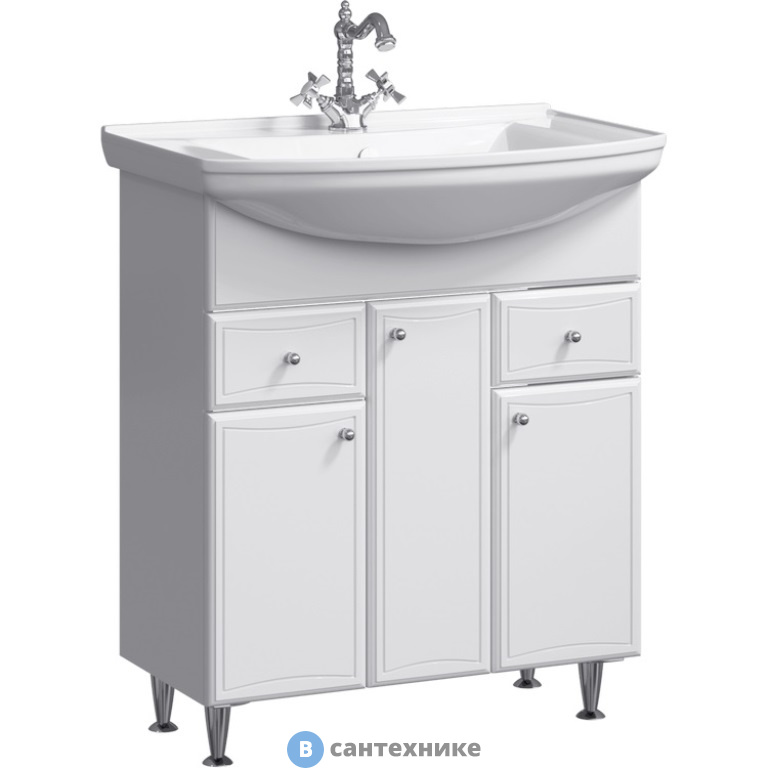 Тумба под раковину Aqwella BARCELONA 88 BA0108K (напольная, белый)