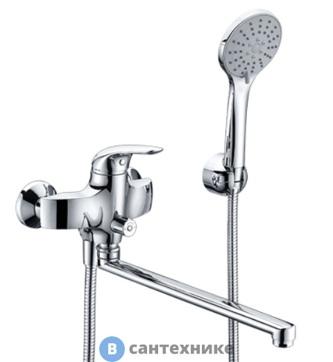 Смеситель WasserKRAFT Rossel 2802L для ванны с длинным изливом латунь, хромоникелевое покрытие