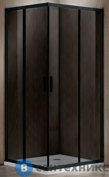 картинка Душевой уголок Vincea Garda VSS-1G9011CGB, 1100*900, черный, стекло тонированное, без поддона