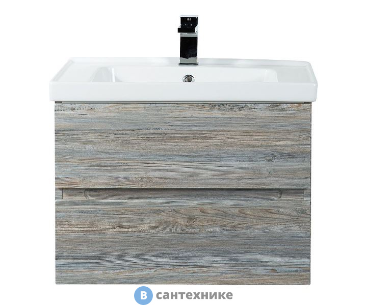 Тумба под раковину Art & MAX TECHNO AM-Techno-700-2C-SO-LW635 подвесная с двумя выкатными ящиками, сосна