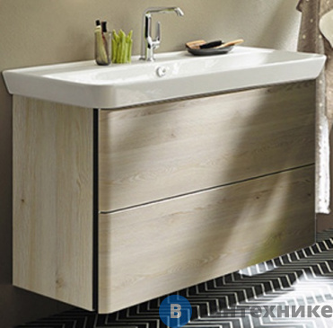 картинка Тумба Burgbad Iveo подвесная с умывальником с 1 отв под смес. 1200х492х721 мм. 2 выдв ящика, сифон в компл. F2835 дуб меринос (SFEN120F2835G0161C0001*1)