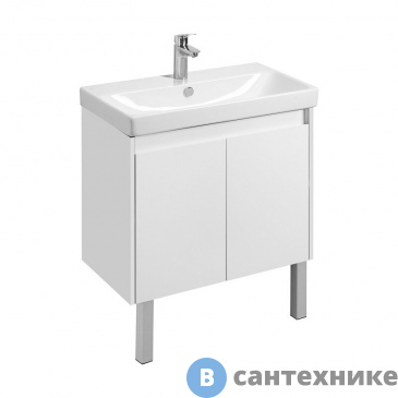 картинка Тумба под раковину Акватон Сканди Doors 80 Белый глянец/Белый матовый (1A282901SD010)