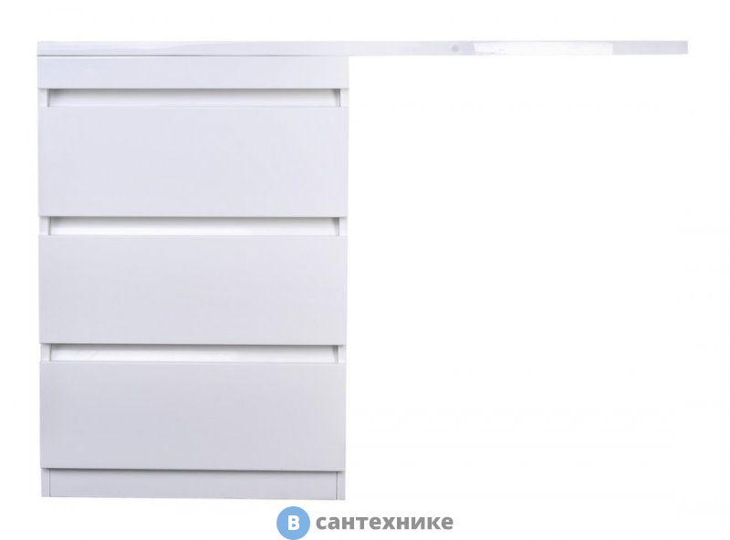 Тумба под раковину Style line Даллас 120 (3 ящ.) Люкс белая, напольная PLUS (2000949234298)