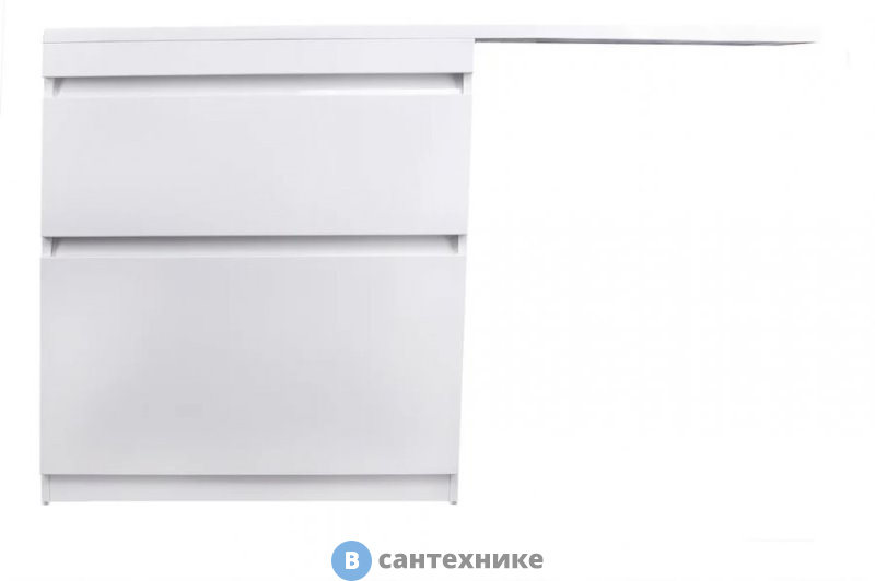 Тумба под раковину Style line Даллас 140, 2 ящика, Люкс белая, напольная PLUS (2000949234304)