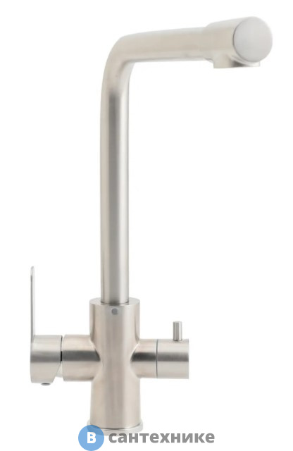 Смеситель Orange Steel M99-008ni для кухни 2х1 с возможностью подачи фильтрованной воды, сталь