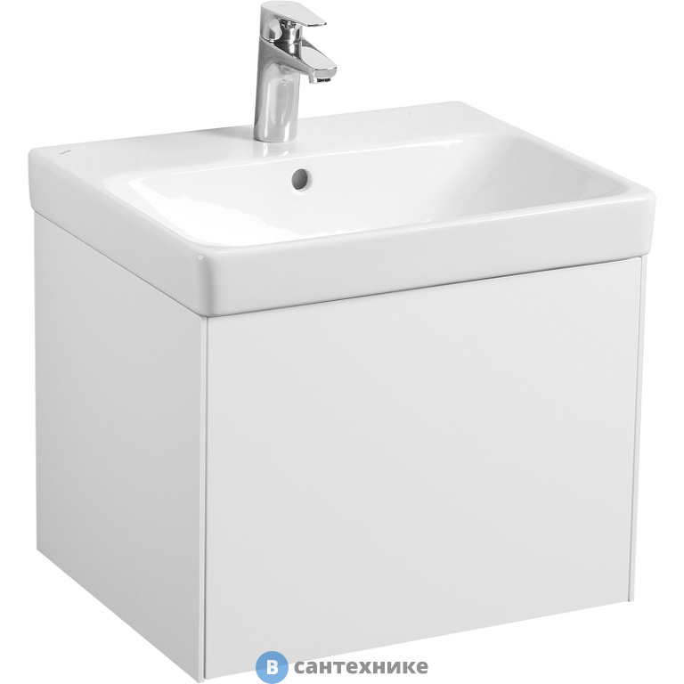 Тумба под раковину Акватон Асти 55 белый матовый/белый глянец (1A263101AX2B0)