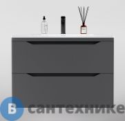 Тумба под раковину Style line подвесная Марелла 80 (2 ящ.) Люкс антискрейтч серый, PLUS (2000949237718)