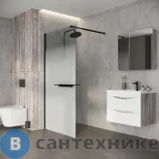 Душевая перегородка Niagara Nova NG-582-10 BLACK (100х200) черный матовый, стекло белый градиент