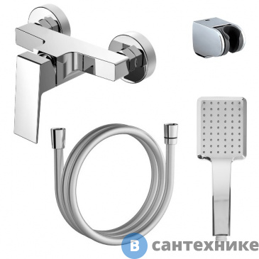 картинка Смеситель AZARIO EDDIE AZ-WQY338207C для душа с полным душевым набором, хром (AZ-WQY338207C)